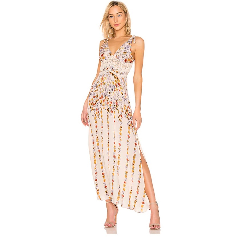 Free People Claire Floral Maxi Dress in Ivory